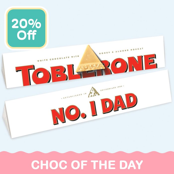 No 1 Dad White Chocolate Toblerone (360g)