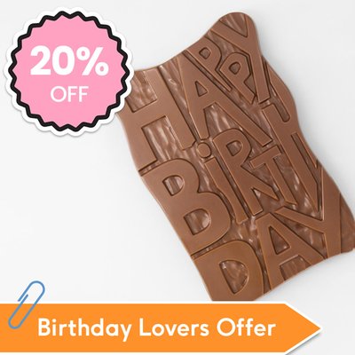 Hotel Chocolat Happy Birthday Chocolate Grand Slab 500g