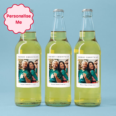 Personalised Merry Christmas Photo Upload Cider Trio 3x500ml