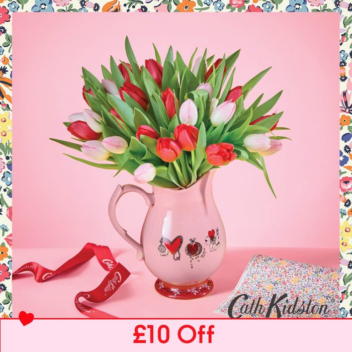   Cath Kidston Pink & Red Tulips and Jug