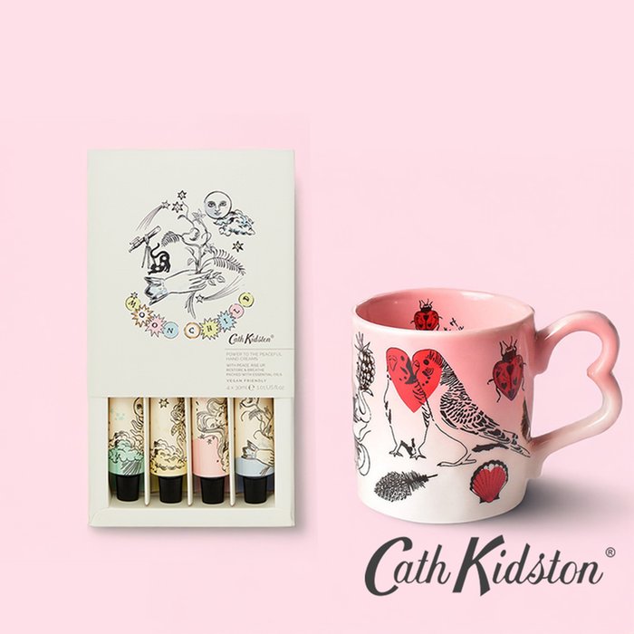 Cath Kidston Peacful Handcreams & Heart Mug Gift Set