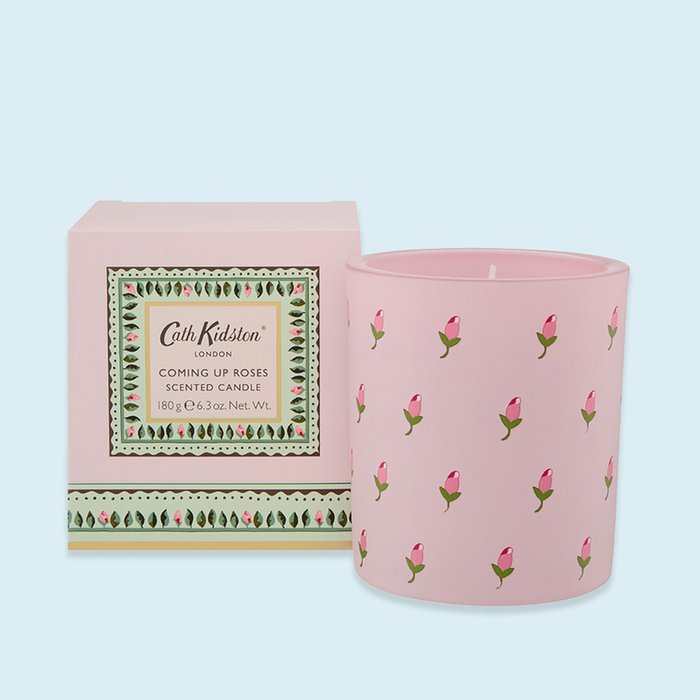 Coming Up Roses Pink Glass Candle 120g