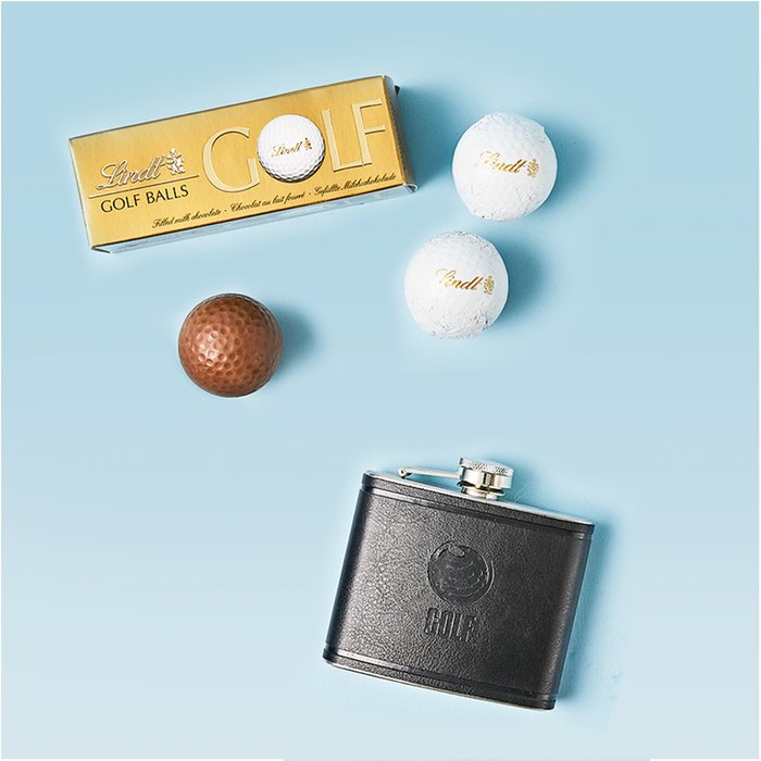 Golf Hipflask & Chocolate Bundle