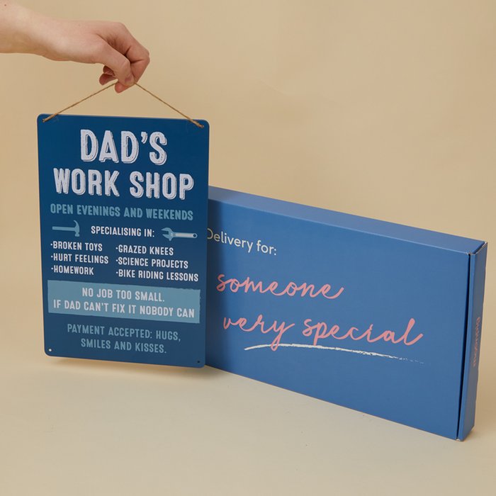 Letterbox Dad's Workshop Metal Sign