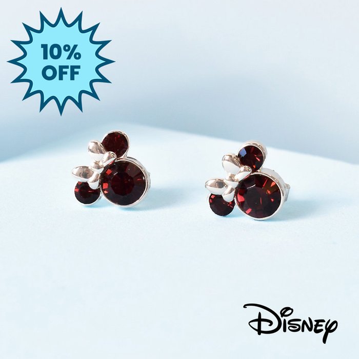 Disney Minnie Mouse Garnet Earrings