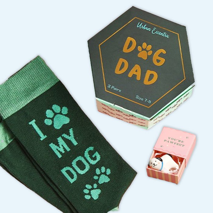 You’re Pawfect Token & Dog Dad Adults 3pk Socks Gift Set