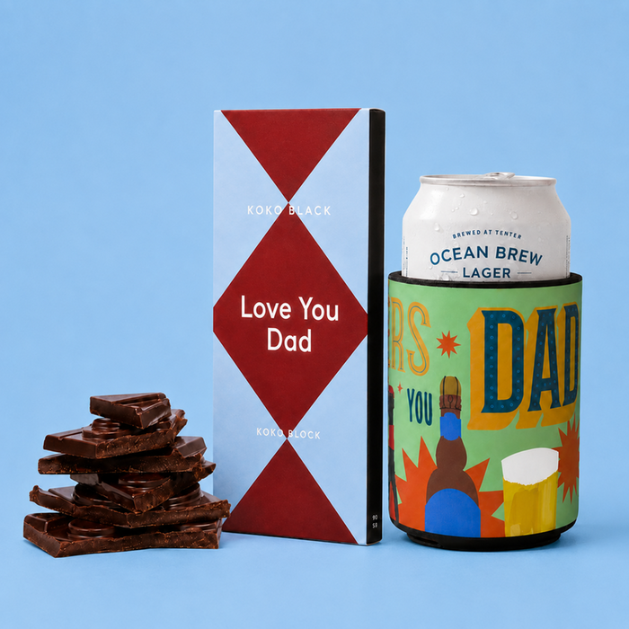 Dad Stubby Holder & Koko Black Chocolate Gift Set