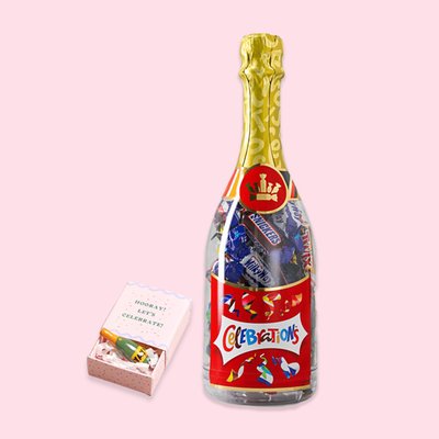 Champagne Token & Celebrations Chocolate Bottle Gift Set 
