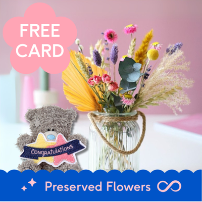 Bloomposy Dried Flowers & Tatty Teddy Congratulations Bear 