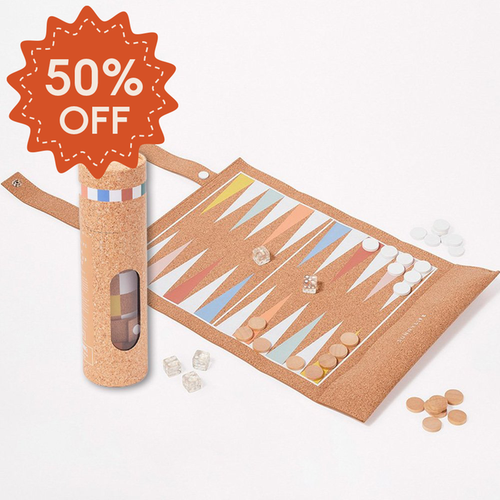 Sunnylife Cork Roll-Up Backgammon 