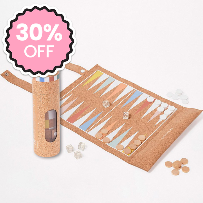 Sunnylife Cork Roll-Up Backgammon 