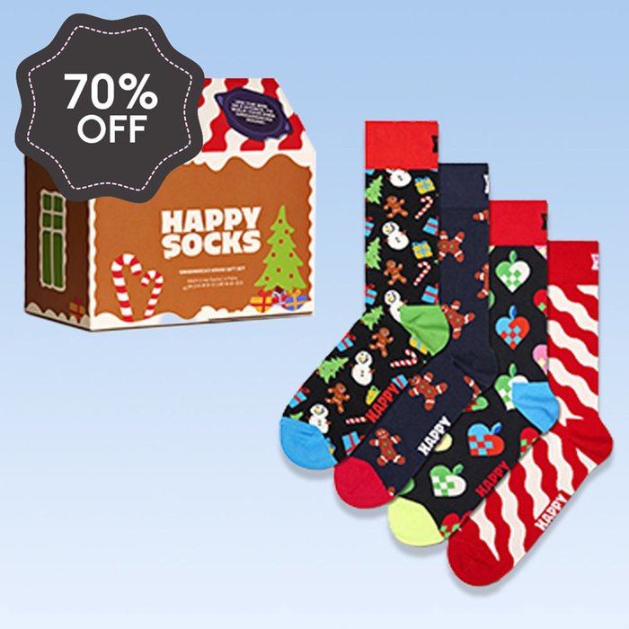 Happy Socks 4pk Gingerbread House Gift Set (3-7)
