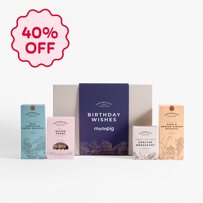 Cartwright & Butler Birthday Wishes Tea and Biscuits Hamper