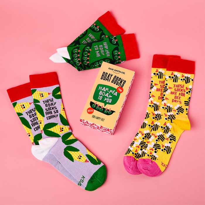 Kate Smith Co. Hap-pea Birthday To You 3pk Socks