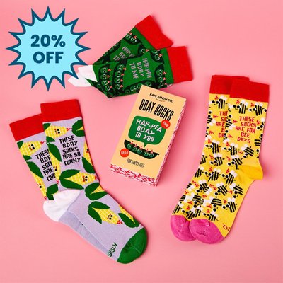 Kate Smith Co. Hap-pea Birthday To You 3pk Socks
