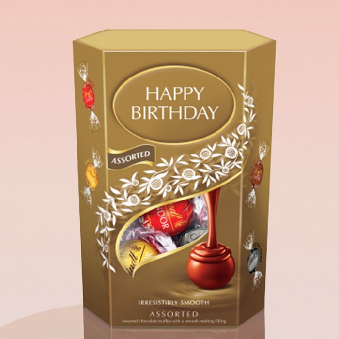 Happy Birthday Lindt Lindor Assorted 200g Cornet