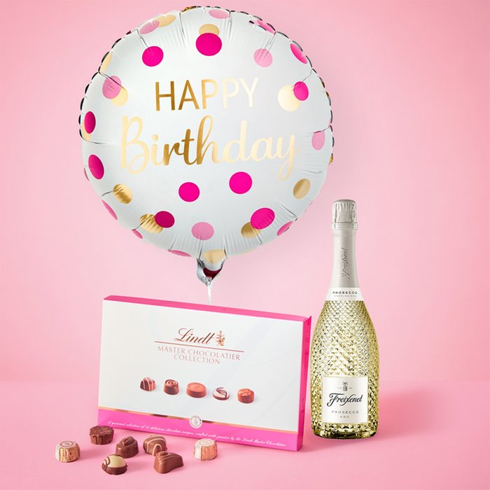 Pink & Gold Birthday Balloon Gift Set