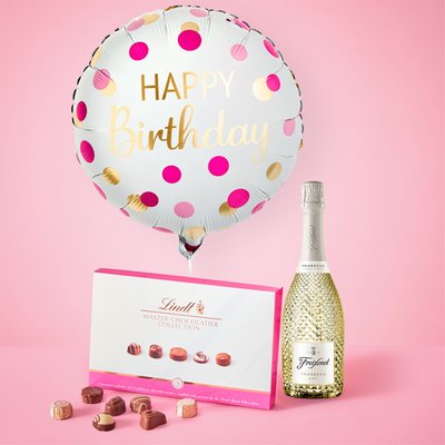 Pink & Gold Birthday Balloon Gift Set