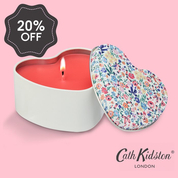 Cath Kidston Love You Heart Tin Candle