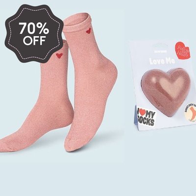 Love You Red Heart Adult Novelty Socks