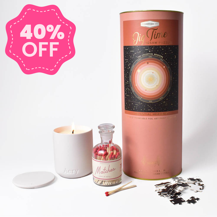 Aery Nordic Cedar Candle, Strike On Jar Matches & Celestial Heavens Puzzle