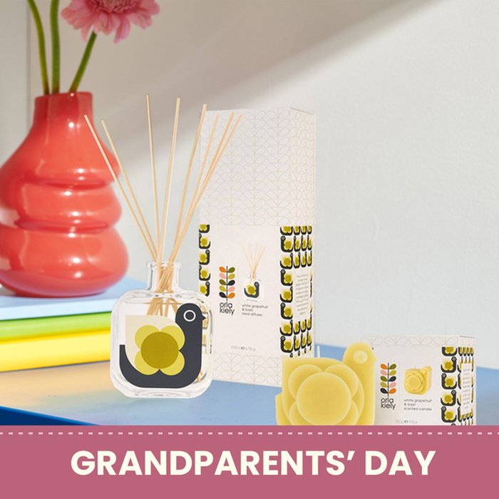 Orla Kiely White Grapefruit and Basil Hen Candle & Diffuser