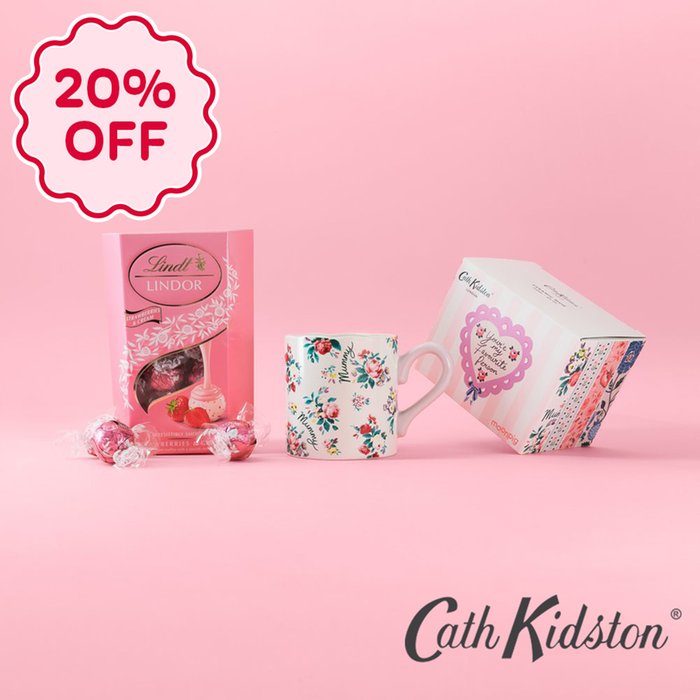 Cath Kidston Mummy Shortie Mug & Lindt Strawberries and Cream 200g Gift Set