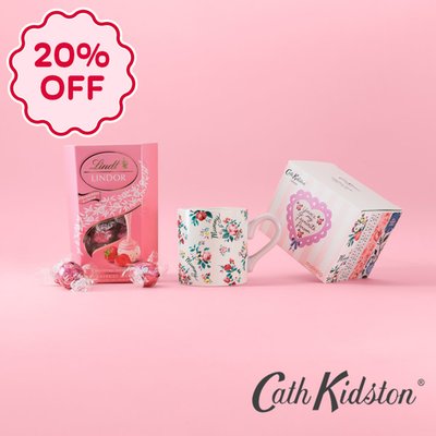 Cath Kidston Mummy Shortie Mug & Lindt Strawberries and Cream 200g Gift Set