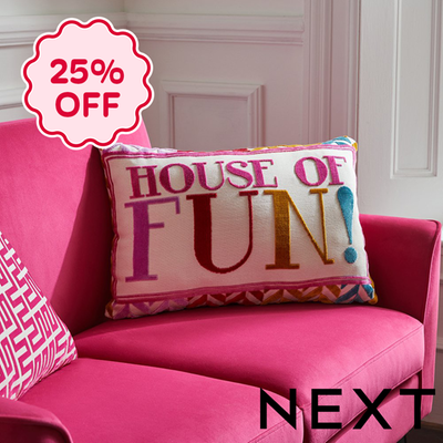 NEXT Multi Bright House Of Fun! Cut Velvet Rectangular Cushion