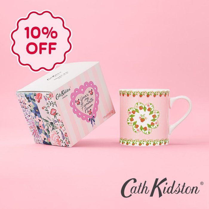 Cath Kidston Strawberry Border Pink Mollie Mug