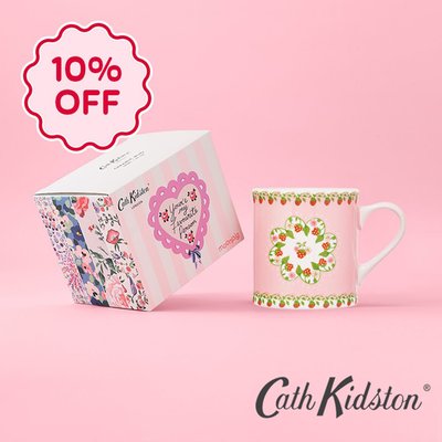 Cath Kidston Strawberry Border Pink Mollie Mug