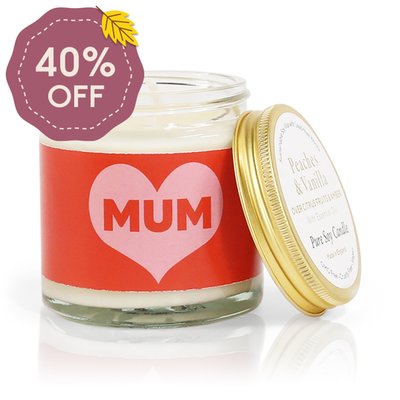 Aery Mum Heart Peaches & Vanilla Soy Candle