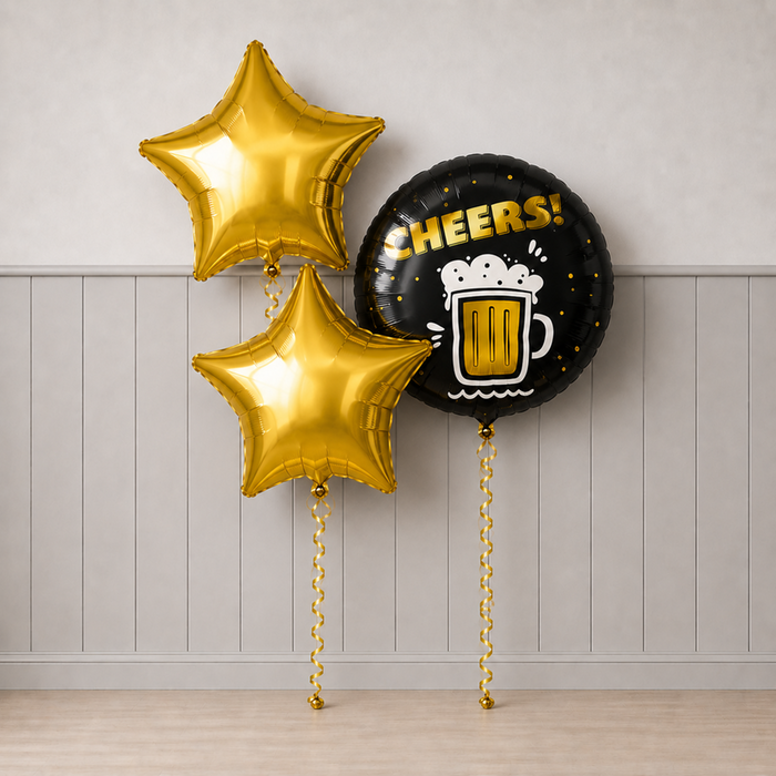 Cheers Dad Gold Balloon Set