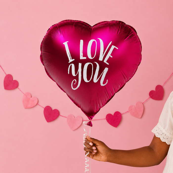 Heart-shaped I Love You Red Foil Balloon
