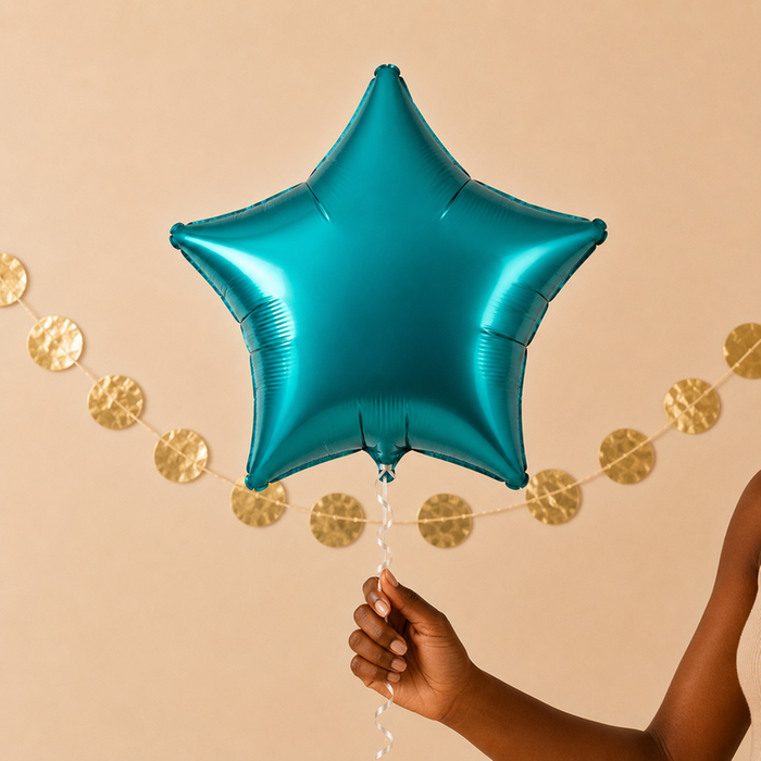 Plain Turquoise Star Balloon