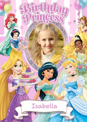 Disney Princess Photo Upload Birthday Card