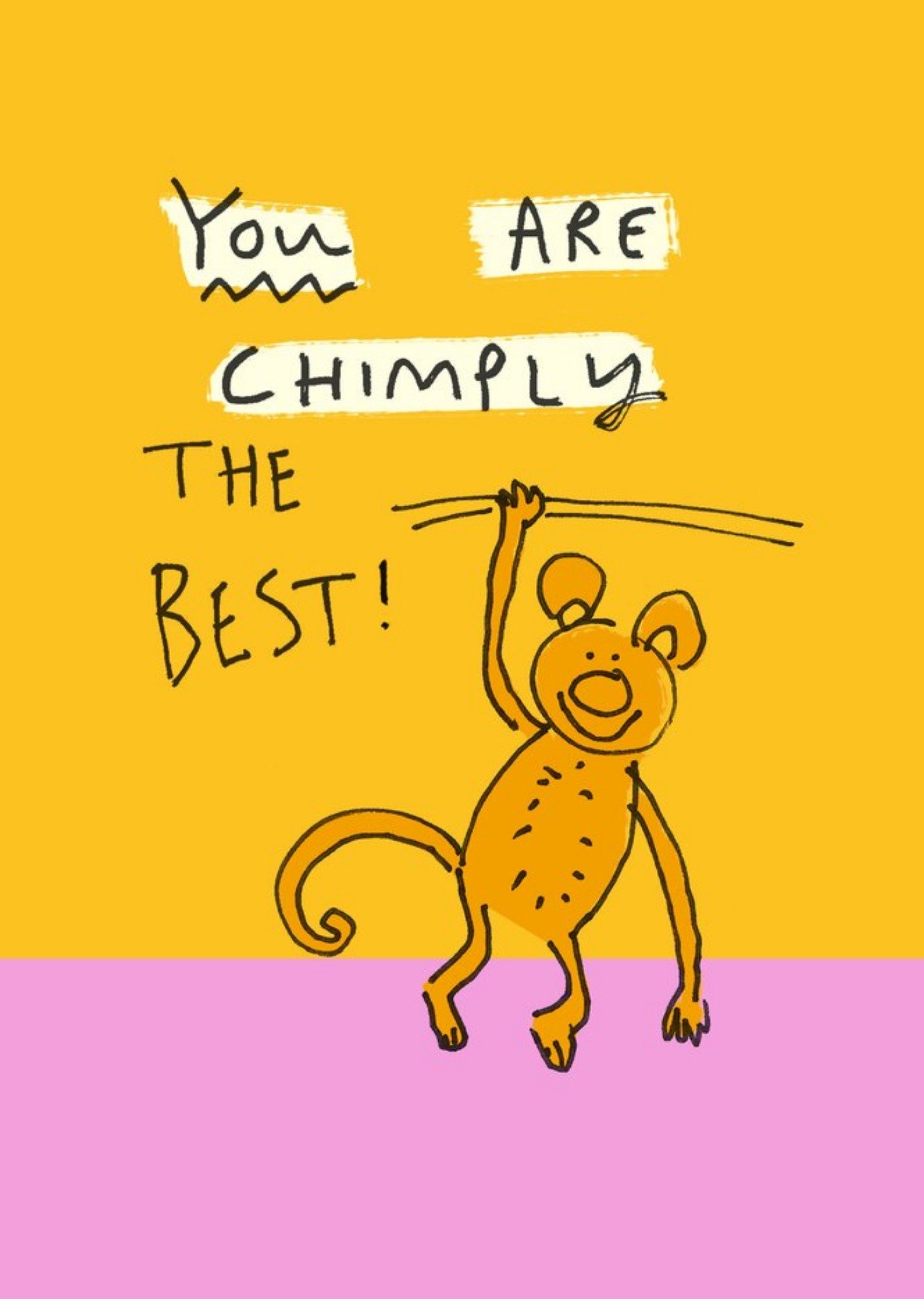 Moonpig Felt Studios Funny Illustrated Chimp Pun Birthday Card