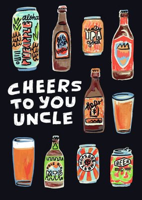 Cheers To You Uncle Beer Themed Birthday Card