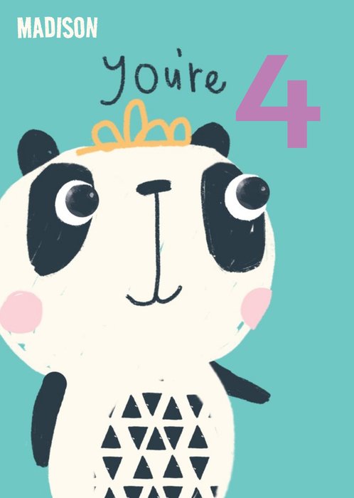 Cute illustrative Panda Birthday Card