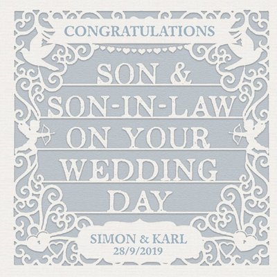 Wedding Card - Son - Paper Frame