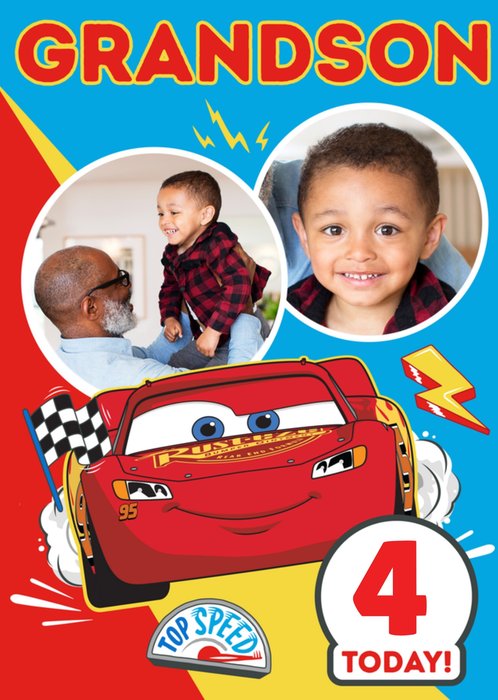 Disney Cars Grandson Photo Upload Card