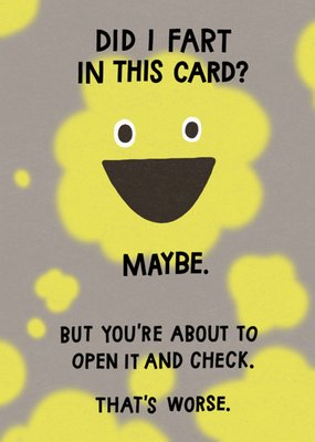 Funny Did I Fart In This Card Greetings Card