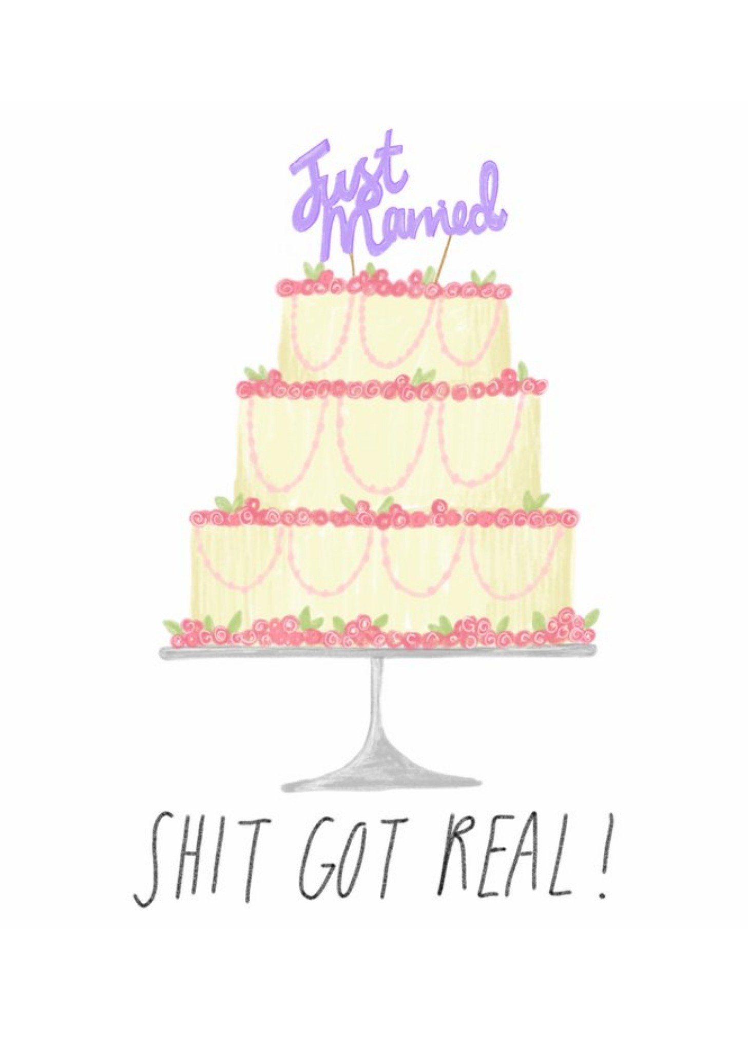 Moonpig Shit Got Real Just Married Card
