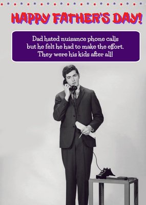 Phone Calls Funny Caption Personalised Happy Father's Day Card