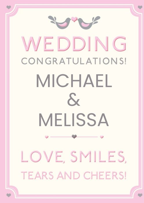 Hotchpotch Typographic Customisable Wedding Congratulations Card