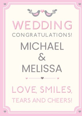 Hotchpotch Typographic Customisable Wedding Congratulations Card