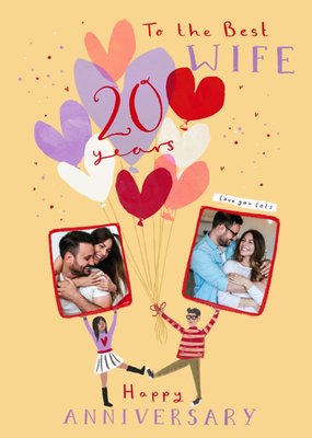 Best Wife 20 Years Photo Upload Happy Anniversary Card