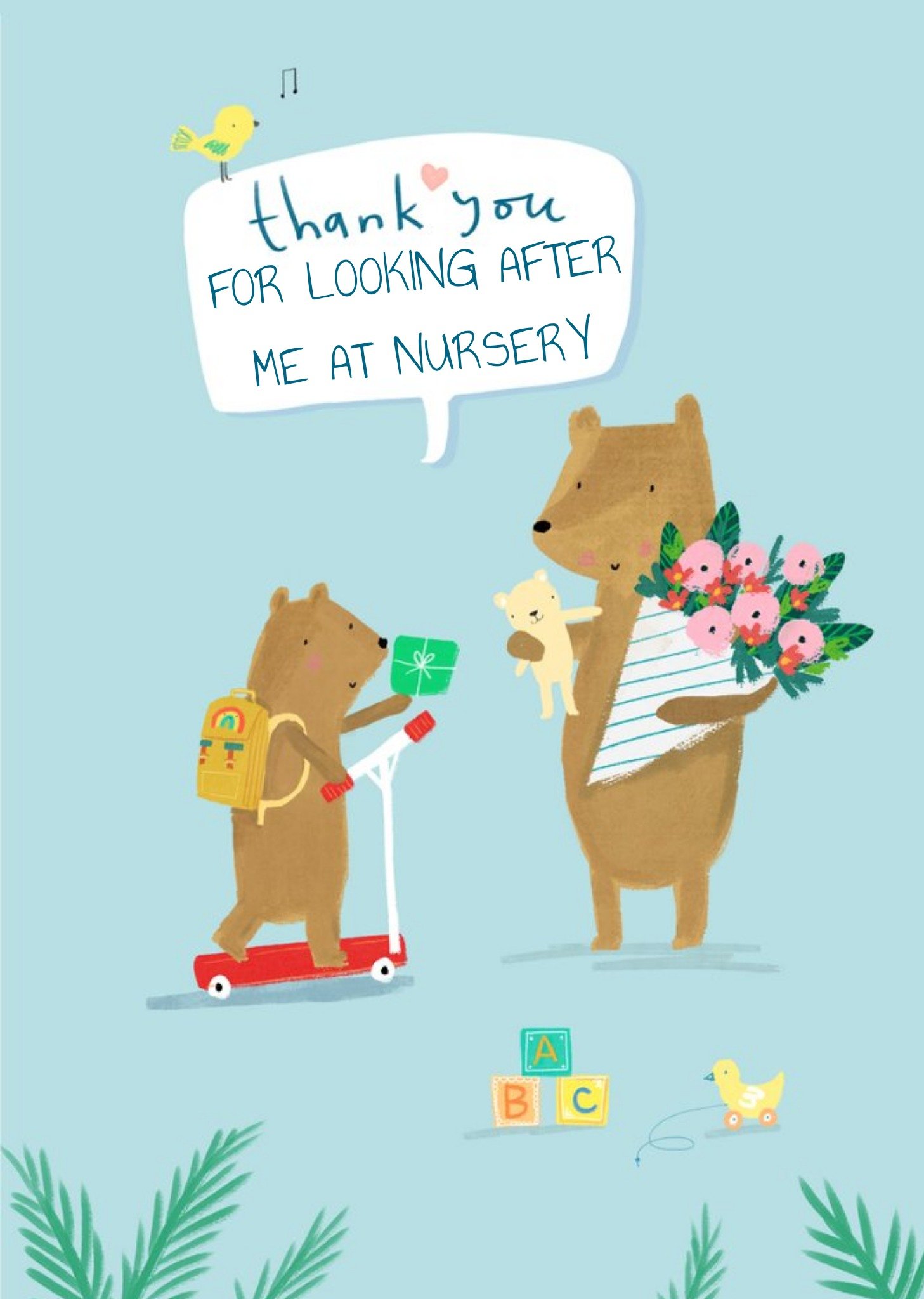 Moonpig Colette Barker Bears Nursey Gift Thank You Card
