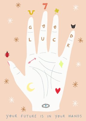 Palm Of Hand Illustrated Good Luck Card