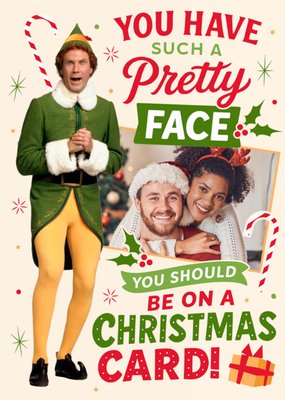 Elf You Have Such A Pretty Face Photo Upload Christmas Card